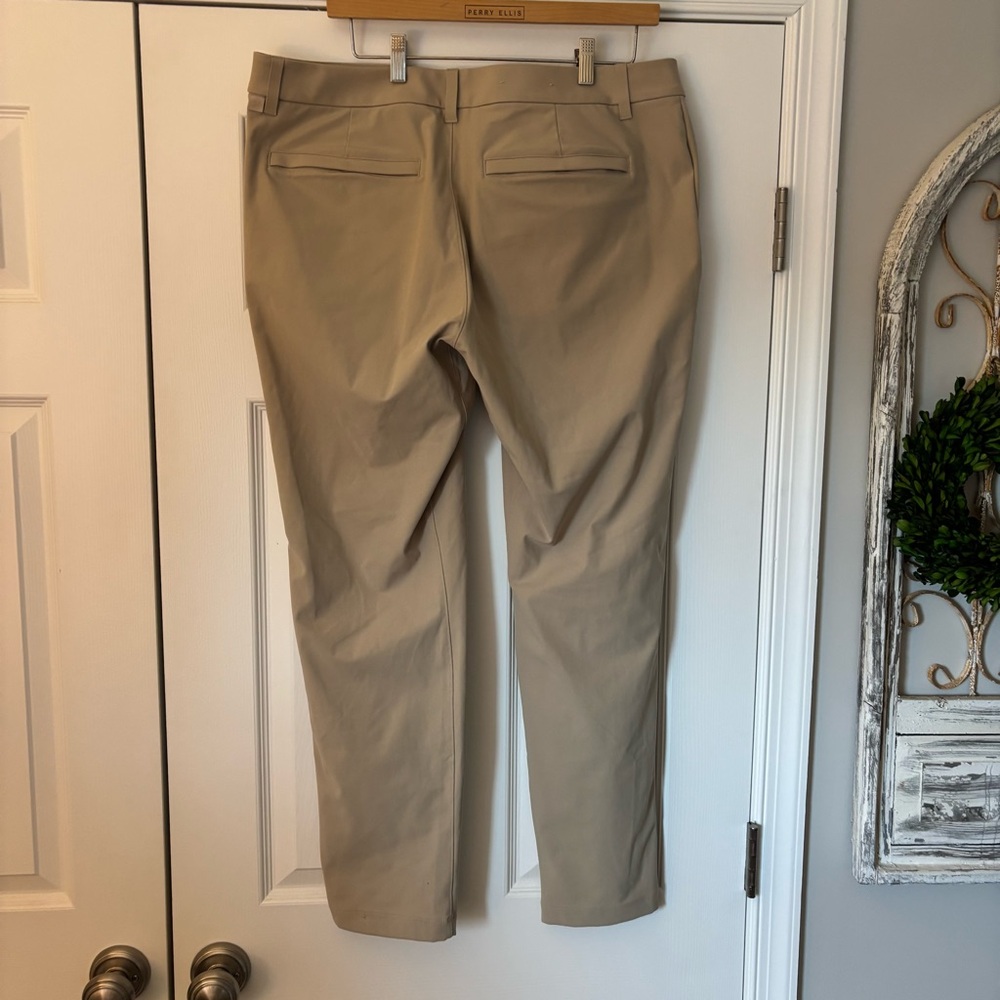 Lululemon ABC Slim Fit Trousers Warpstream Trench 36x30 M5AO4S Khaki Work Career - Picture 6 of 7